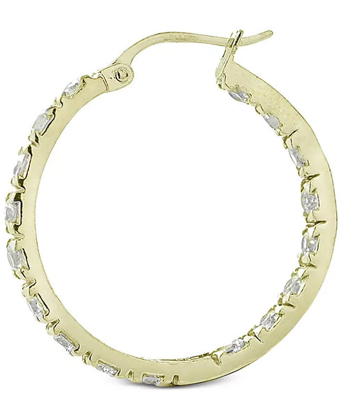 Giani Bernini Cubic Zirconia In & Out Hoop Earrings in 18k Gold-Plated Sterling